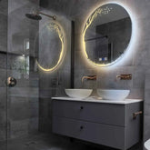 Espejo LED Redondo | Botones táctiles | Función antivaho | Temperatura de color ajustable - Reyze Seria Good Vibes Model 8